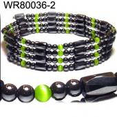 36inch Green Cat's Eye Opal Magnetic Wrap Bracelet Necklace All in One Set